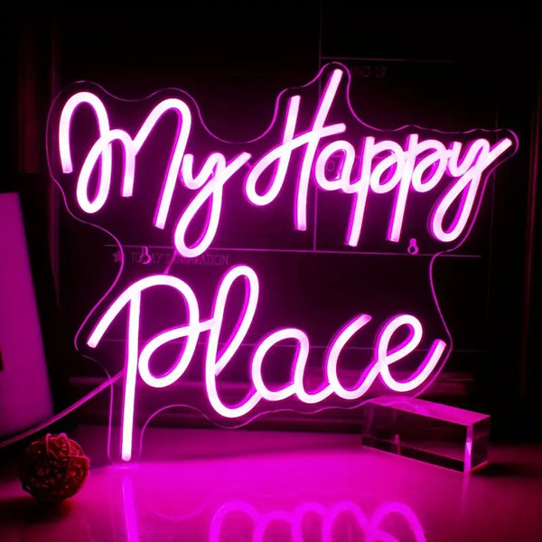 My Happy Place Neon Sign for Home Decor