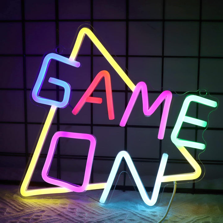 Game On Neon Sign, Custom Neon Light, Game Room Decor
