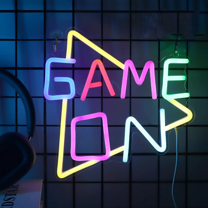Game On Neon Sign, Custom Neon Light, Game Room Decor