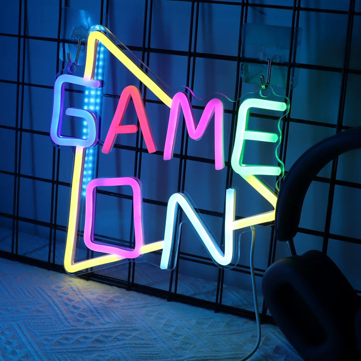 Game On Neon Sign, Custom Neon Light, Game Room Decor