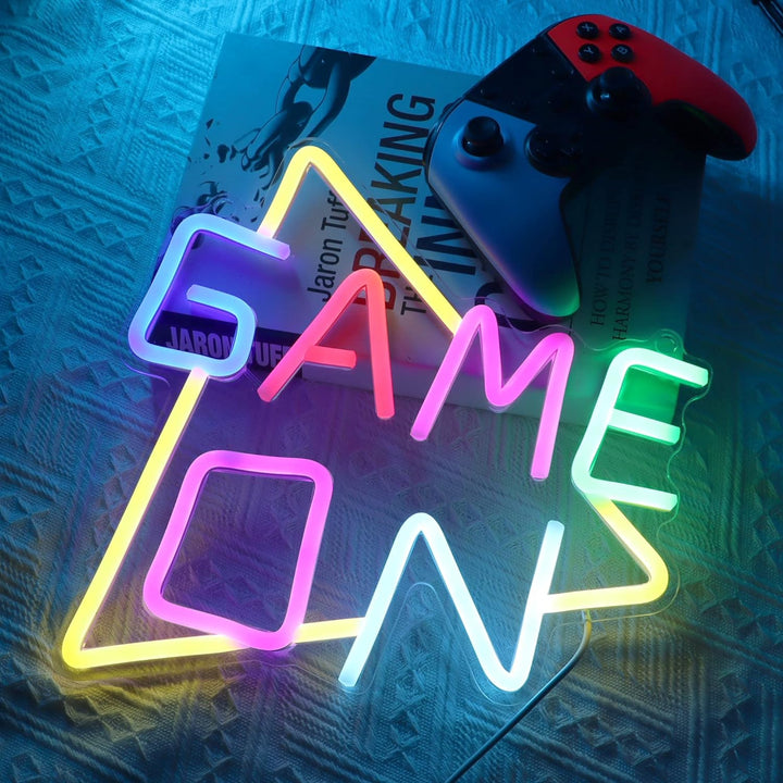 Game On Neon Sign, Custom Neon Light, Game Room Decor