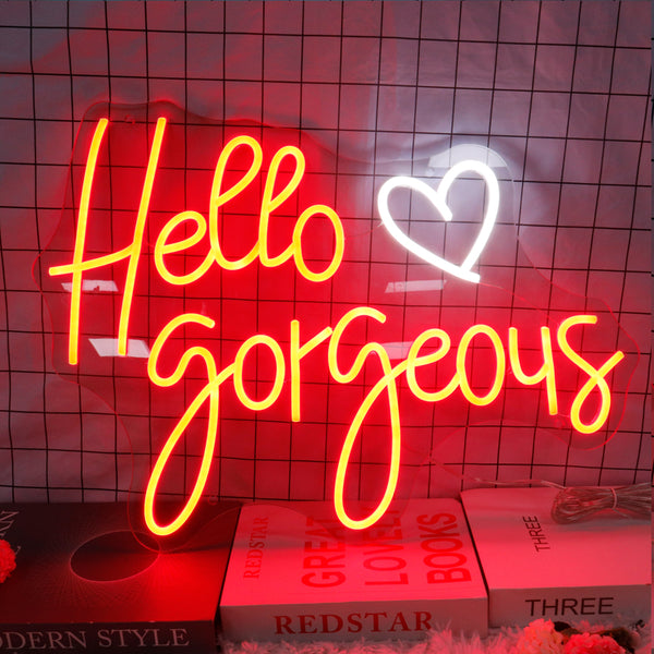 Hello Gorgeous Neon Sign Light Home Decor