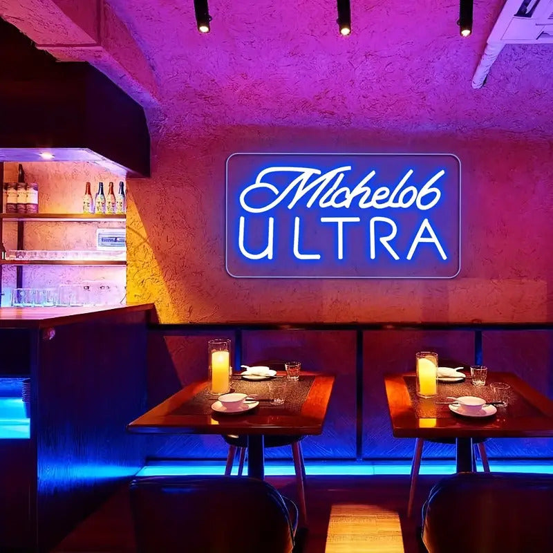 Michelob Ultra Neon Sign, Custom Neon Sign, Light-Up LED Bar Sign
