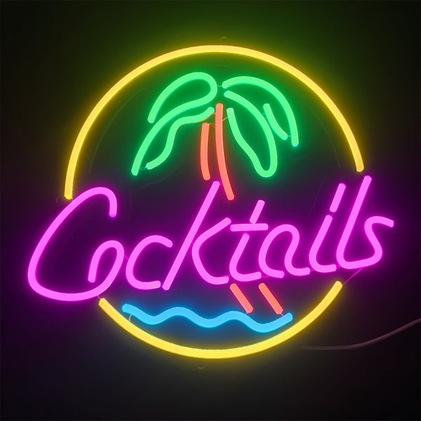 Cocktails Neon Sign Business Neon Light Retro LED Bar Wall Art