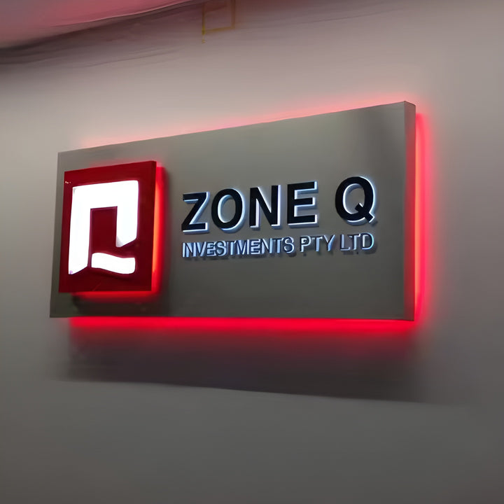 Custom 3D Metal Signage with Backing Board, Salon Logo Sign, Backlit Business Signs, Illuminated Letter Sign