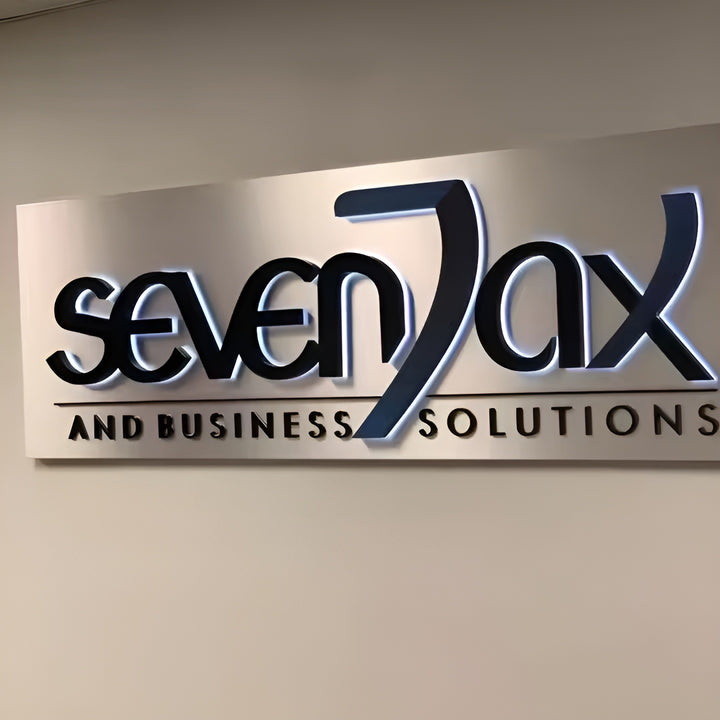 Custom 3D Metal Signage with Backing Board, Salon Logo Sign, Backlit Business Signs, Illuminated Letter Sign