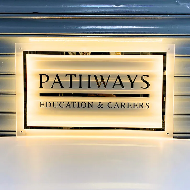 3D Rectangular Backlit Business Sign Wall, Custom LED logo Sign, Backlit Logo Sign, Light Up Sign, Salon Backlit Sign, Office Wall Sign