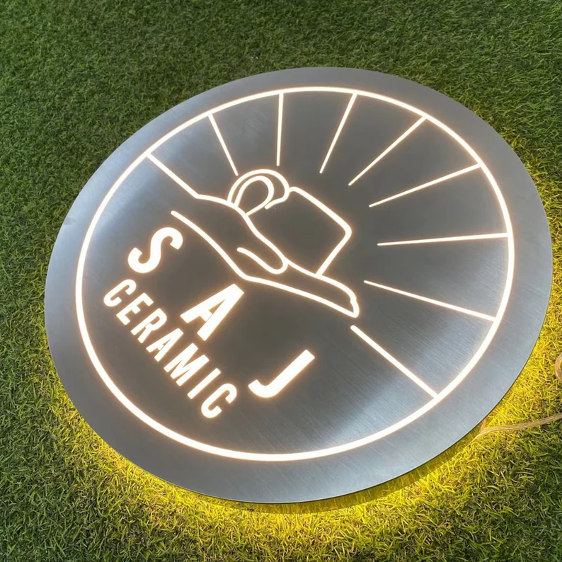 Custom Led Backlit Metal Light Box, 3D Signage Sign, Beauty Studio Sign