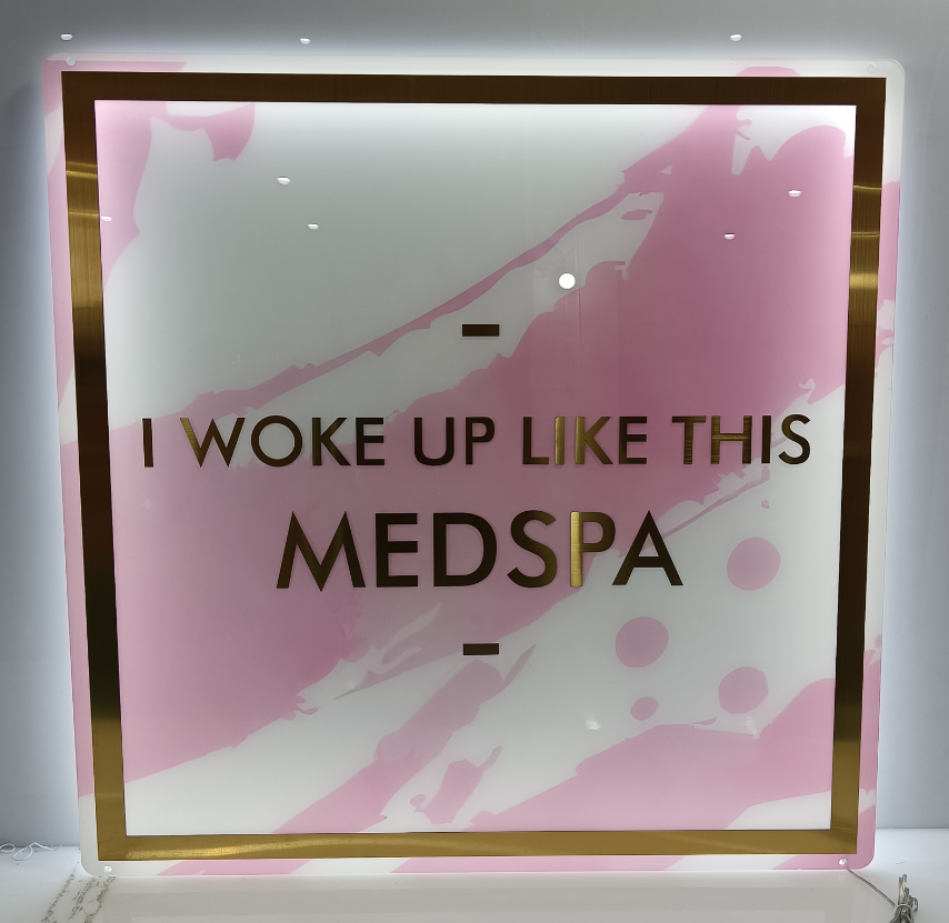 Custom 3D Square Business Logo Signage, Acrylic Backlit Signs, Neon Backlit Business Sign, Custom Acrylic Lighted Logo, Salon Backlit Wall Sign