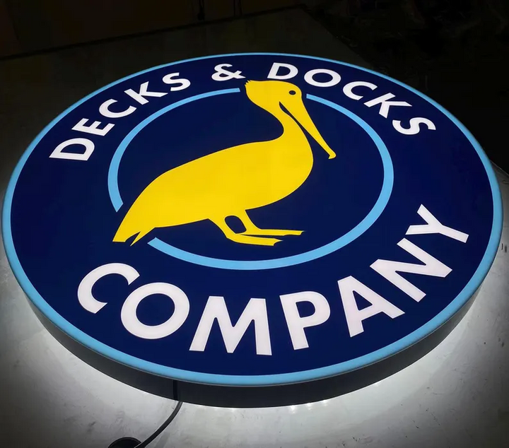 Custom Hollow Cut metal Sign, Metal Light Box Sign, Company Name Sign, 3D Backlit Logo