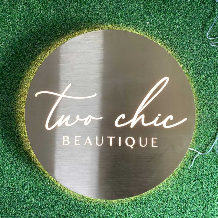 Backlit Laser Cut Metal Signs, Wall Led Light Box, Reception sign, Halo Lit Sign