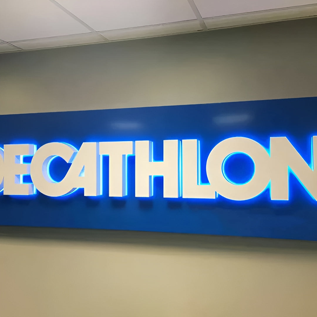 Custom 3D Metal Signage with Backing Board, Salon Logo Sign, Backlit Business Signs, Illuminated Letter Sign
