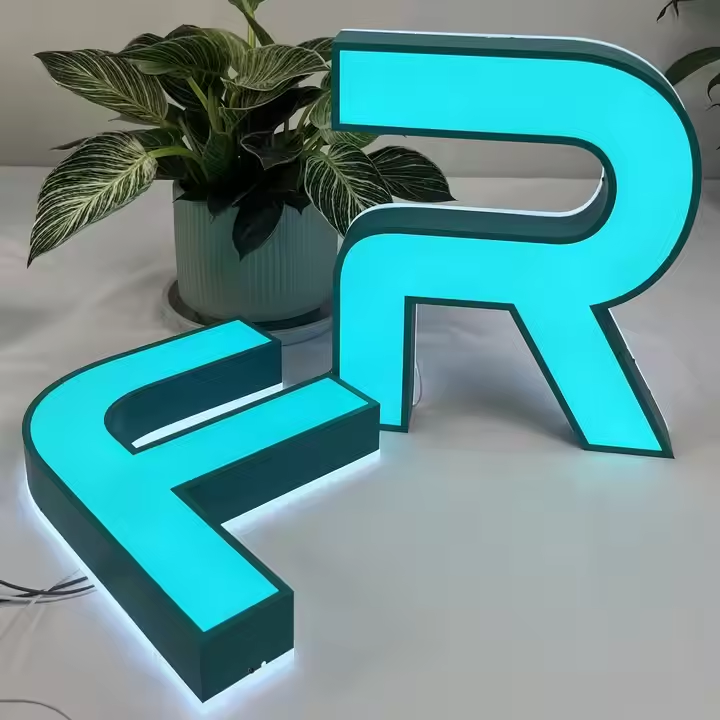 Custom Front and Back Lit Illuminated Letters, Outdoor Business Sign, Backlit Building Sign, Commercial Logo