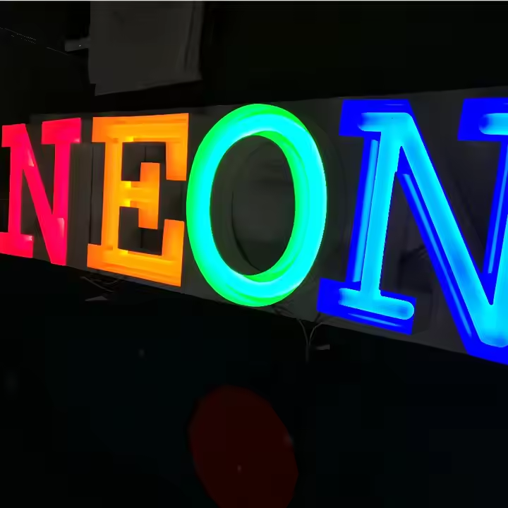 Custom Designed Neon Sign Acrylic Letter With Metal Channel, Illuminated Metal Lights, 3D Business Neon Sign, Outdoor Lighted Letter