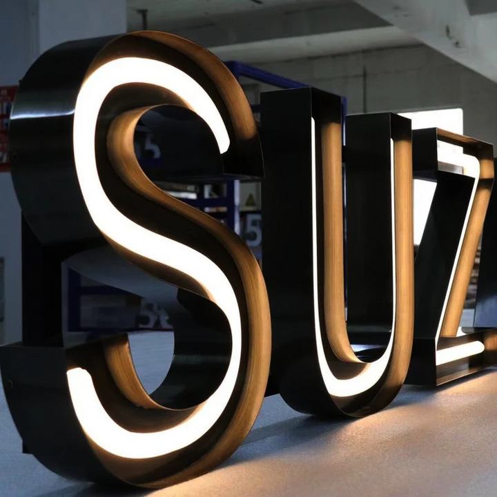 Custom Designed Neon Sign Acrylic Letter With Metal Channel, Illuminated Metal Lights, 3D Business Neon Sign, Outdoor Lighted Letter