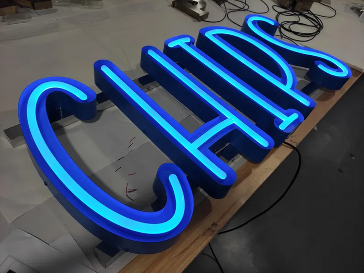 3D Metal Open Face Channel Letter Signs, Custom LED Neon Letters for Wall Decor, Neon Channel Letter Sign