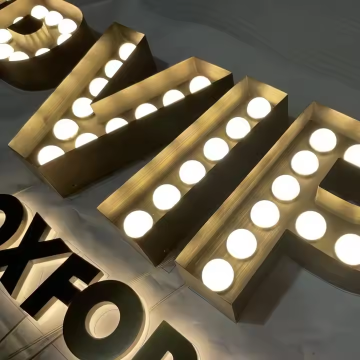 Custom LED Metal Marquee Letters, Vintage Light Bulb Letter Sign, Metal Marquee Word Light