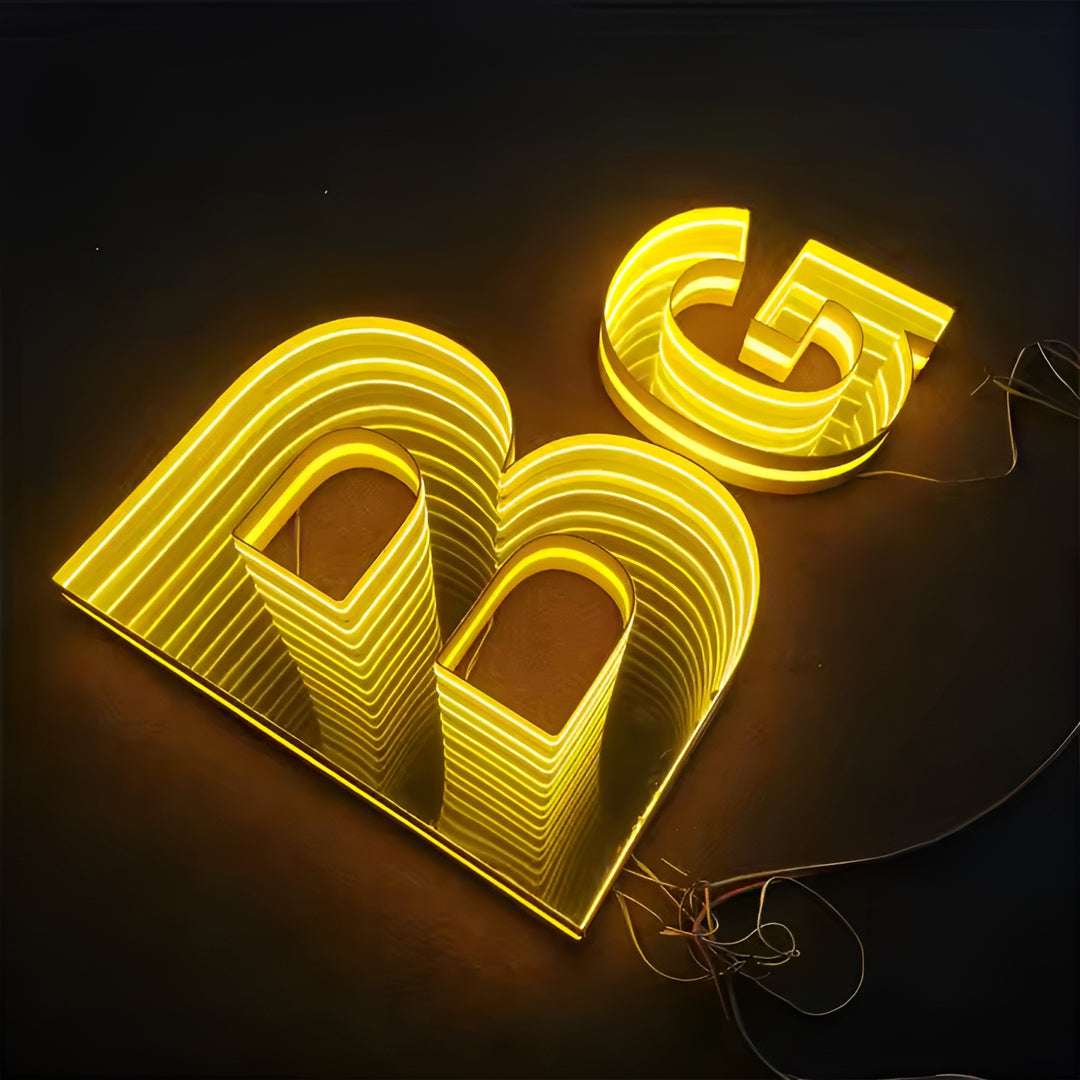 Custom Infinity Mirror 3D Led Sign, LED Track Channel Letters, Infinity Mirror Neon Sign, Business Letter Sign