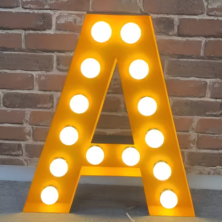 Custom LED Metal Marquee Letters, Vintage Light Bulb Letter Sign, Metal Marquee Word Light