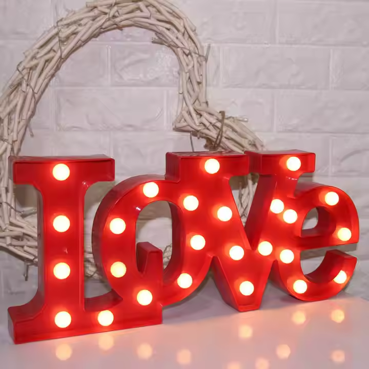 Custom LED Metal Marquee Letters, Vintage Light Bulb Letter Sign, Metal Marquee Word Light