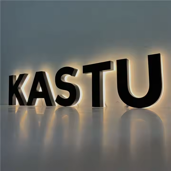 Logo Sign For Business, 3D Metal Sign, Backlit Office Sign, Halo illuminated Sign, Large Metal Wall Letters