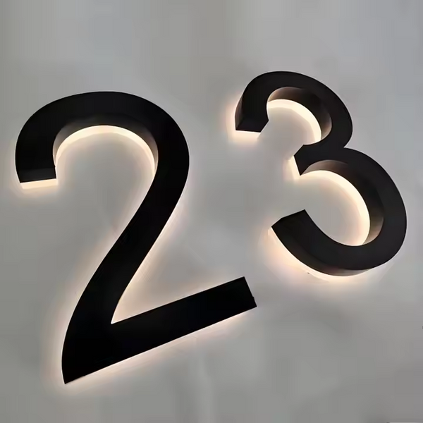 Logo Sign For Business, 3D Metal Sign, Backlit Office Sign, Halo illuminated Sign, Large Metal Wall Letters