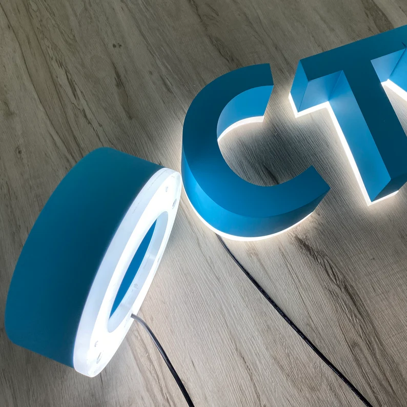 3d Sign Led Outdoor logo Led Backlit Letter,  Metal Letter Store Front Signage for Business