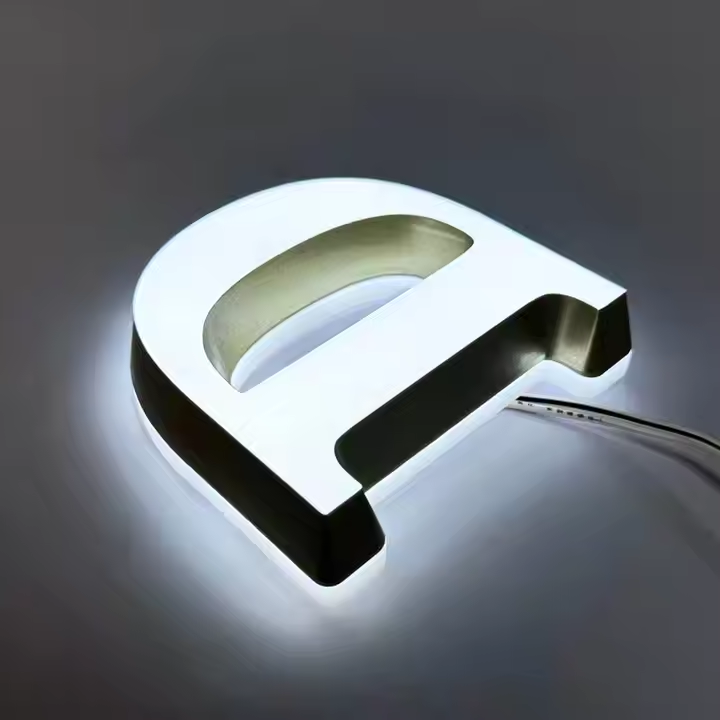 Custom Front and Back Lit Illuminated Letters, Outdoor Business Sign, Backlit Building Sign, Commercial Logo