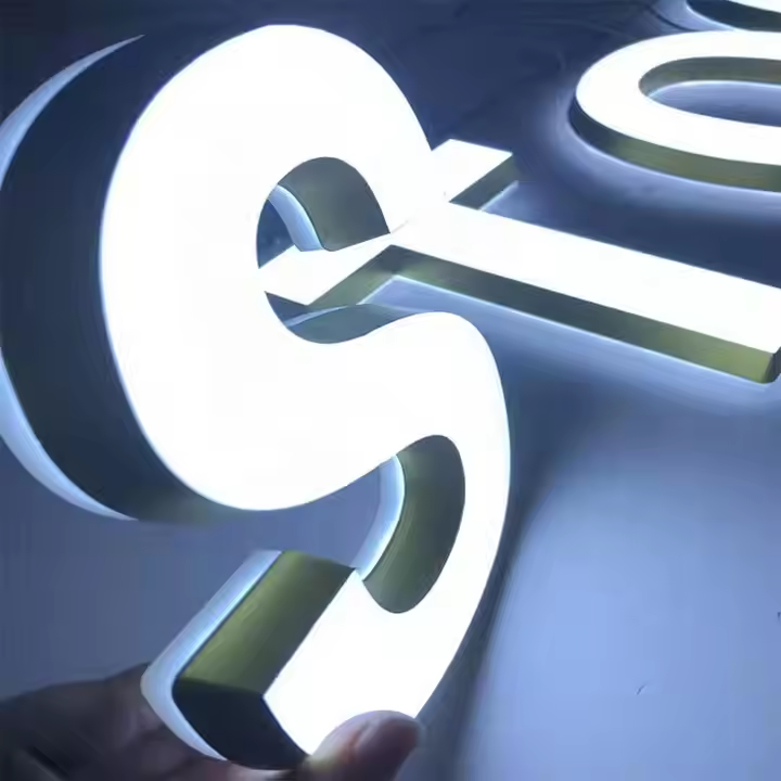 Custom Front and Back Lit Illuminated Letters, Outdoor Business Sign, Backlit Building Sign, Commercial Logo