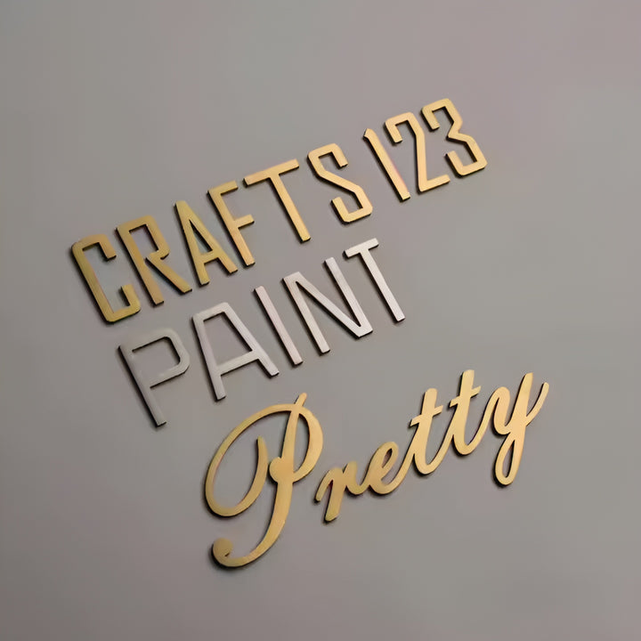 Laser Cut Logo Sign, Brushed Metal Business Letter, Beauty SPA Sign, Office Sign for Wall, Reception Logo,