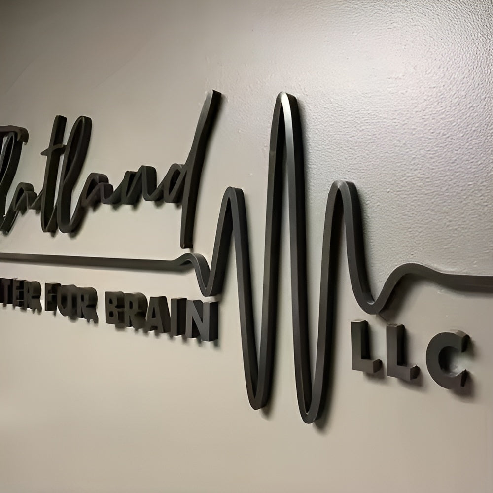 Laser Cut Logo Sign, Brushed Metal Business Letter, Beauty SPA Sign, Office Sign for Wall, Reception Logo,
