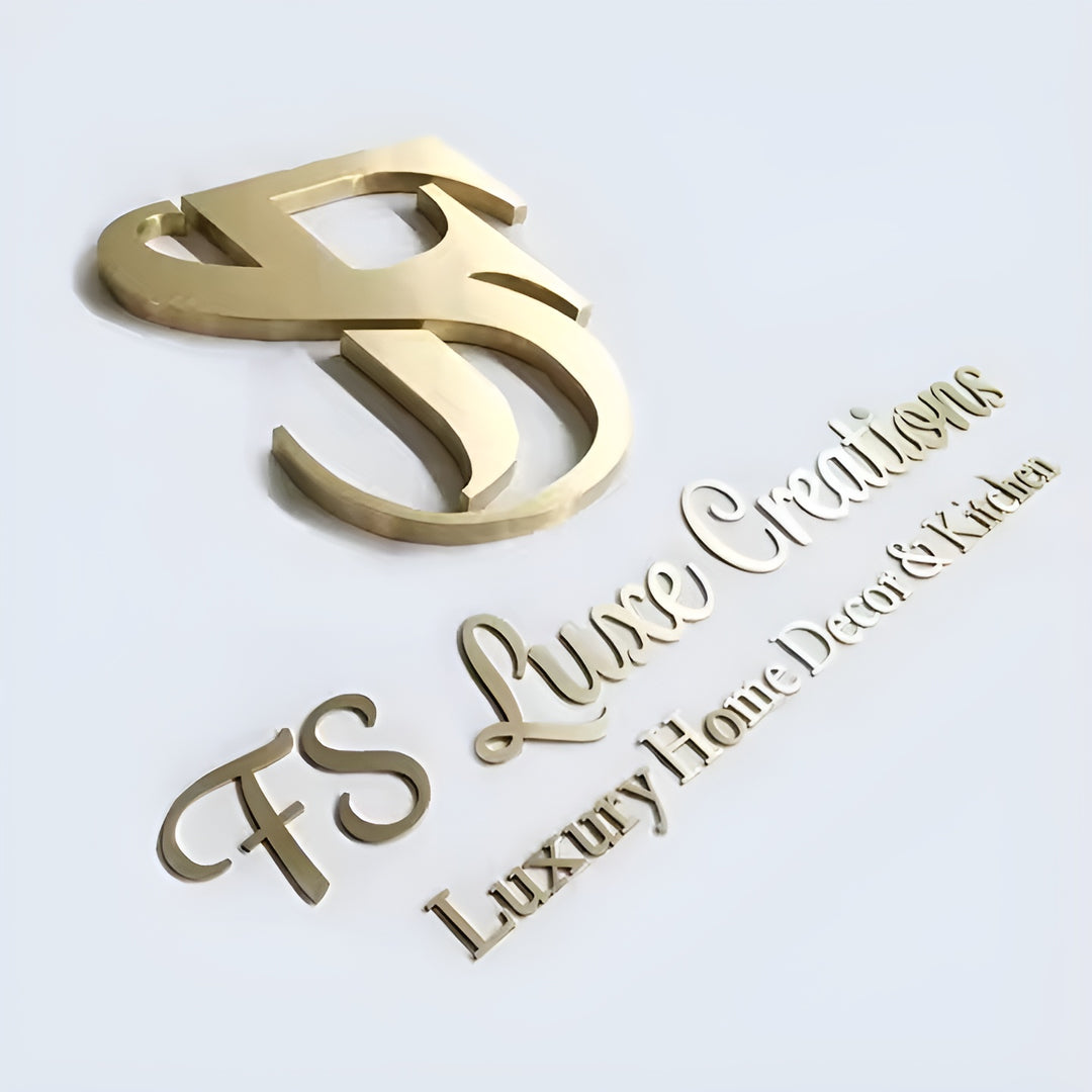 Laser Cut Logo Sign, Brushed Metal Business Letter, Beauty SPA Sign, Office Sign for Wall, Reception Logo,