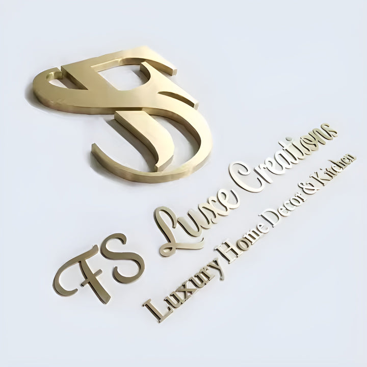 Laser Cut Logo Sign, Brushed Metal Business Letter, Beauty SPA Sign, Office Sign for Wall, Reception Logo,