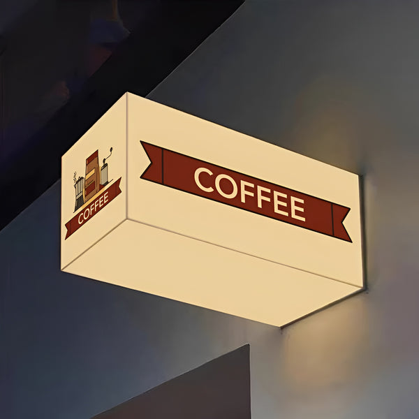Custom Led Custom Light Box, Rectangle Acrylic Light Box, Advertising Illuminate Sign For Store Coffee