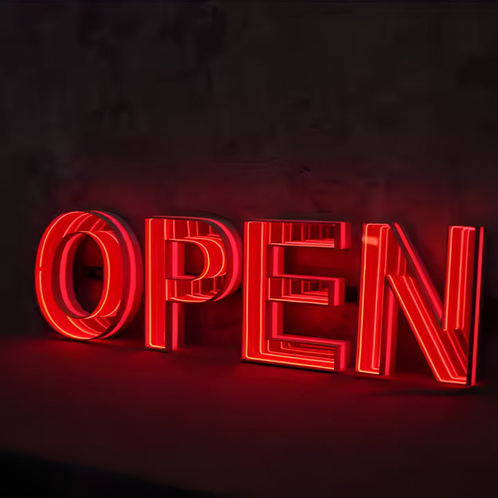 Custom Infinity Mirror 3D Led Sign, LED Track Channel Letters, Infinity Mirror Neon Sign, Business Letter Sign