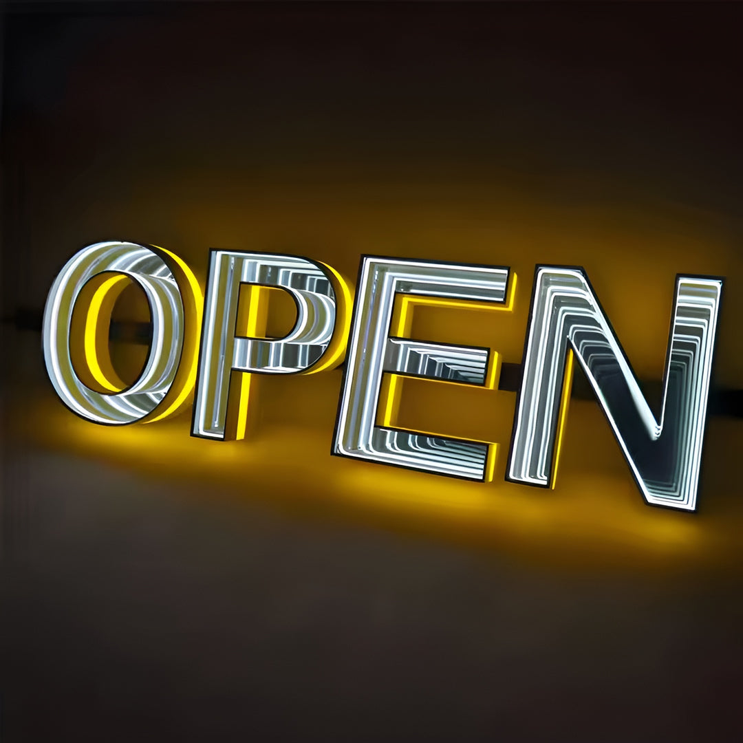 Custom Infinity Mirror 3D Led Sign, LED Track Channel Letters, Infinity Mirror Neon Sign, Business Letter Sign