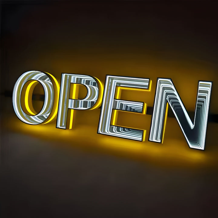 Custom Infinity Mirror 3D Led Sign, LED Track Channel Letters, Infinity Mirror Neon Sign, Business Letter Sign