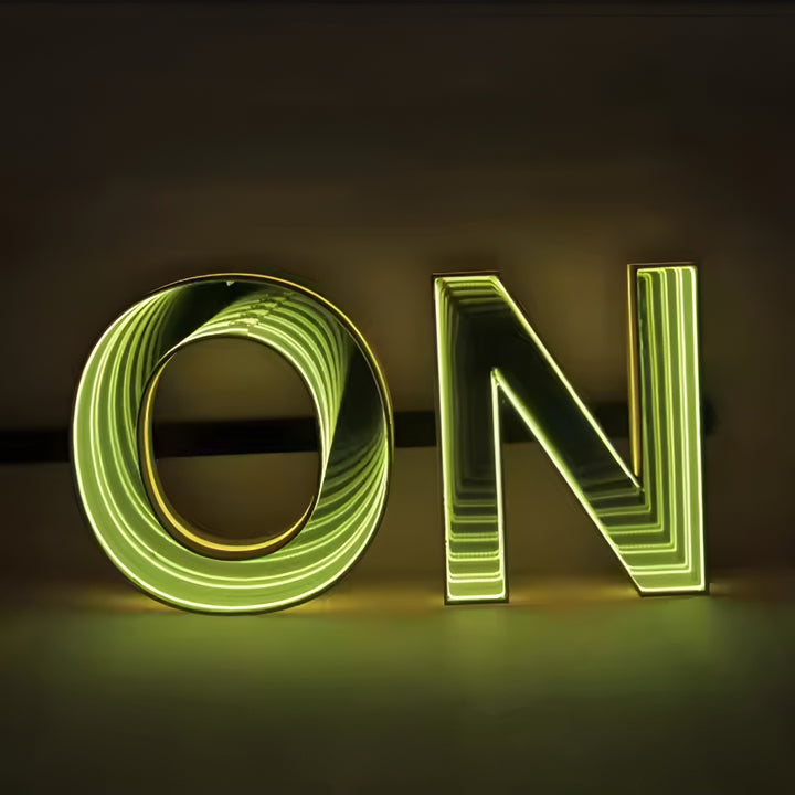 Custom Infinity Mirror 3D Led Sign, LED Track Channel Letters, Infinity Mirror Neon Sign, Business Letter Sign