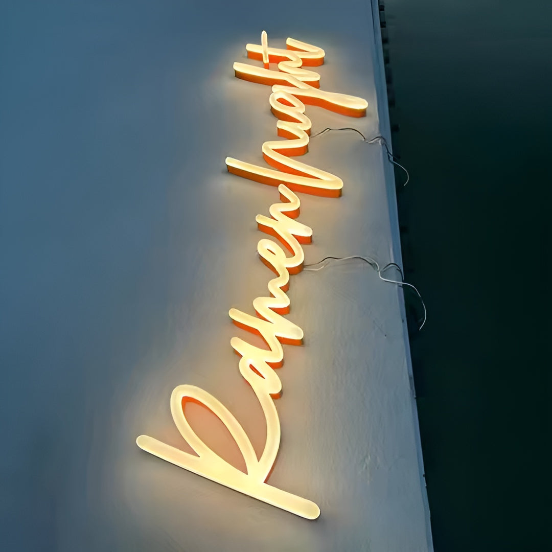 Custom Frosted Jelly Channel LED Illuminated Sign Acrylic Neon Logo 3D Lettering for Business Sign