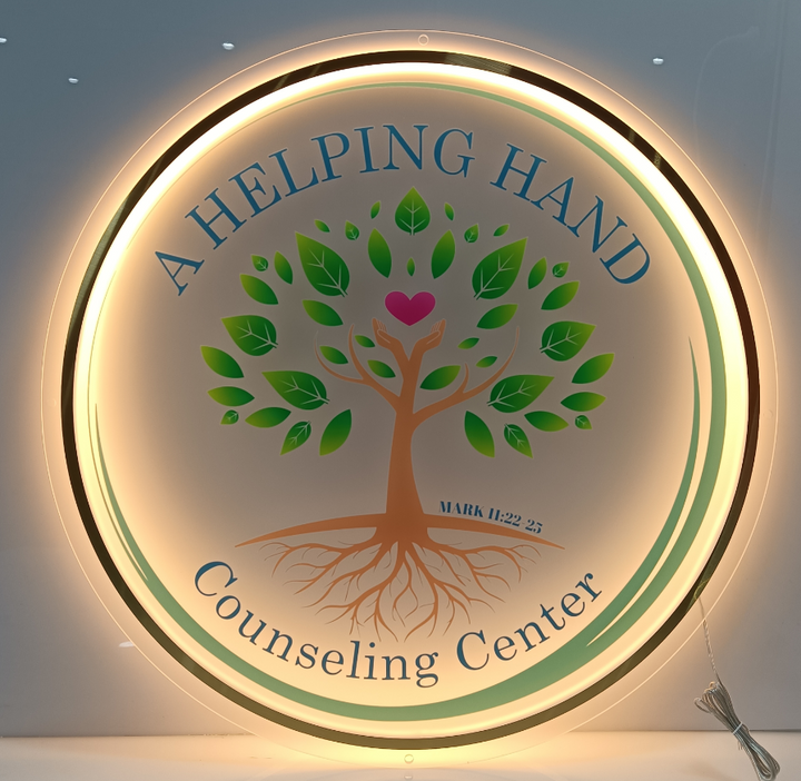 Custom Backlit Sign, Custom Acrylic Sign, Illuminated Logo Sign, Backlit Sign, Round Acrylic Sign, Reception Sign, Studio Sign