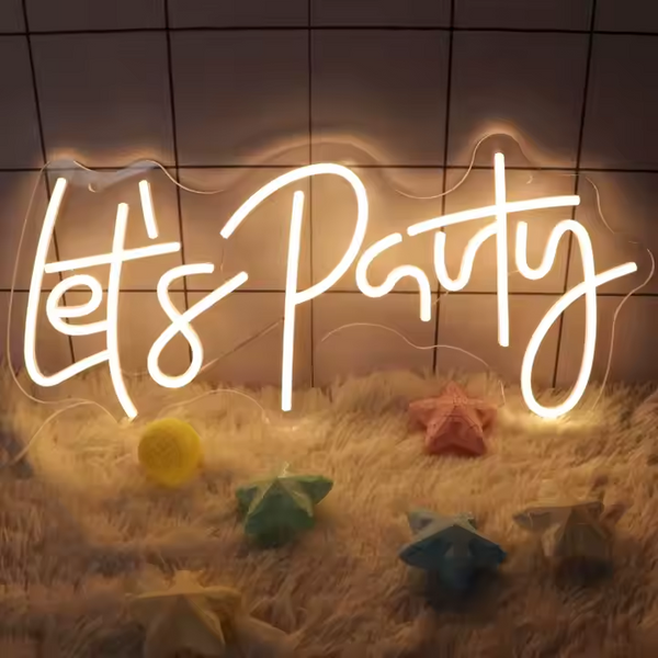 Let's Party Neon Sign Light for Wedding Christmas Decor