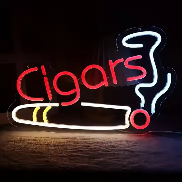 Cigars LED Neon Sign for Business and Cigar Shop Decor