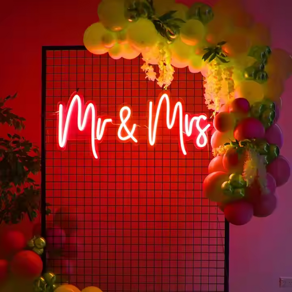 Mr & Mrs Neon Sign Wedding Backdrop Decor Wedding Neon Light