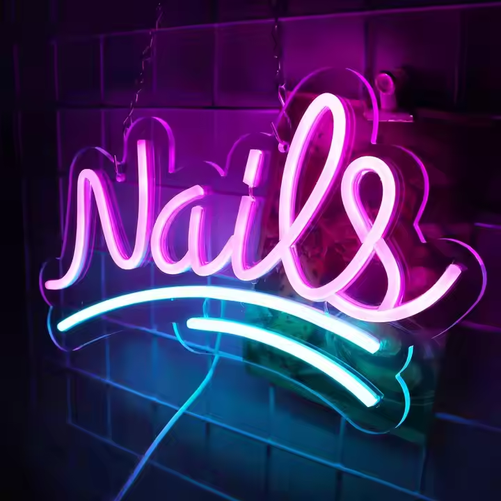 Nails Neon Sign, Nail Spa LED Light Custom, Beauty Shop Led Sign, Salon Wall Decors