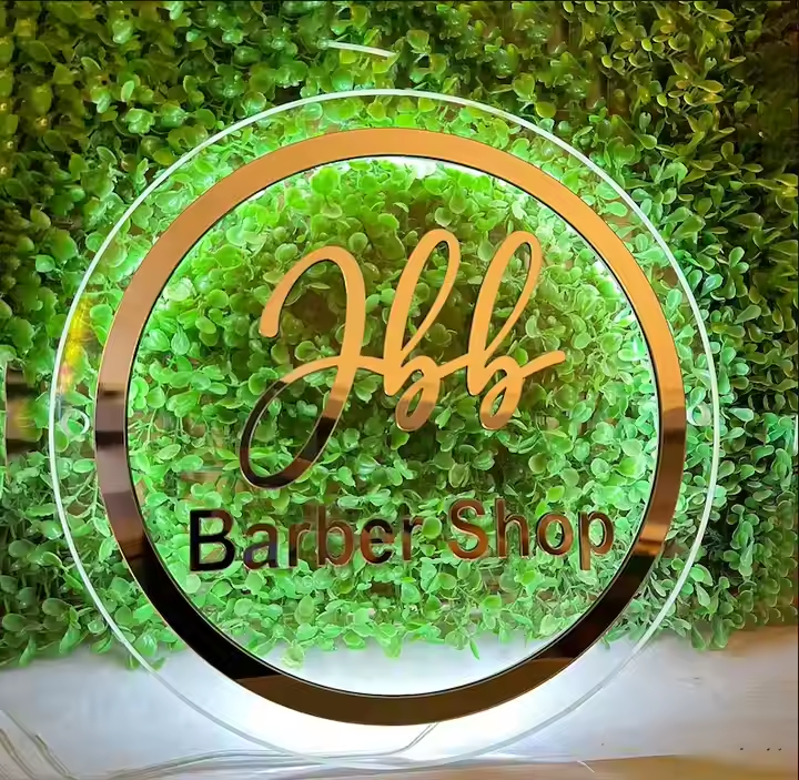 Custom Backlit Acrylic Logo Sign Round Illuminated Design for Reception and Studio Decor