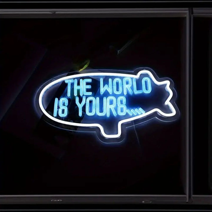The World Is Yours Neon Sign, Custom Neon Sign, Kids Bedroom Neon Light