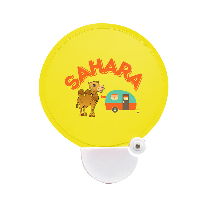 Custom Hand Fan with Case, Round Fold-up Flying Disc Fan