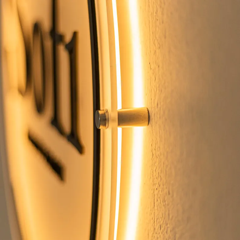 Custom Backlit Sign, Custom Acrylic Sign, Illuminated Logo Sign, Backlit Sign, Round Acrylic Sign, Reception Sign, Studio Sign