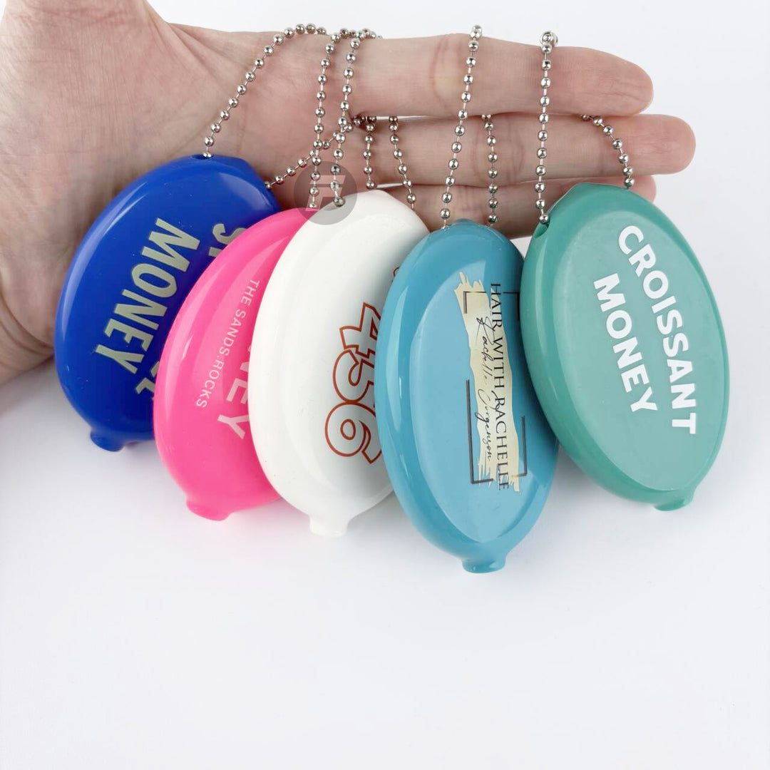 Personalized Rubber Coin Pouch Keychain, Custom  Silicone Coin Pouch, Bag Charm