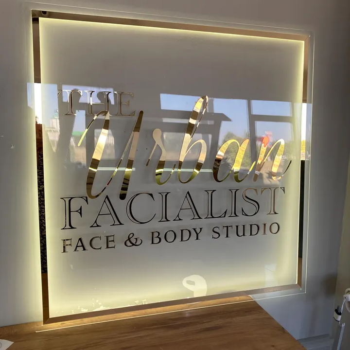 Custom 3D Acrylic Logo Sign Backlit Neon Business Salon Wall Sign